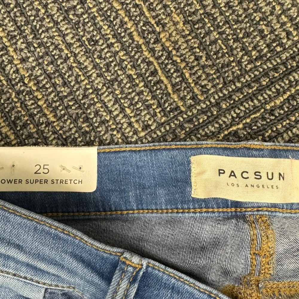 Pacsun High‎ Rise Ankle Jeggings Double Wash Two Tone Denim Womens Size 25